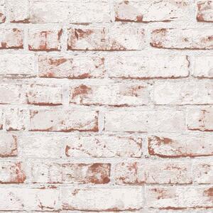 Vliesové tapety na zeď Wood´n Stone 90781-3, cihla červená s bílým nátěrem, rozměr 10,05 m x 0,53 m, A.S.Création