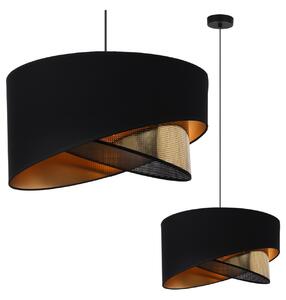 Závěsné svítidlo Asti Duo2, 1x PVC/černé textilní stínítko, (fi 45cm), g, b