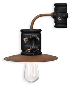 Ferroluce Nástěnné retro svítidlo URBAN, š. 28 cm, 1xE27 Barva: Černá