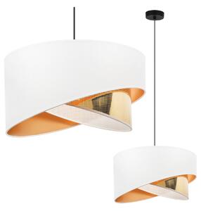 Závěsné svítidlo Asti Duo2, 1x PVC/bílé textilní stínítko, (fi 45cm), g, b