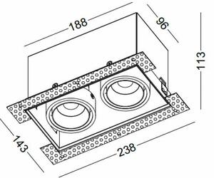 Grille Spotlight Trimless LED zápustné svítidlo natáčecí Single - 12W