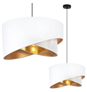 Závěsné svítidlo Asti Duo, 1x PVC/bílé textilní stínítko, (fi 45cm), g, b