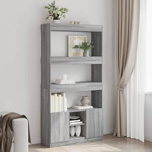 Skříň highboard šedá sonoma 92 x 33 x 180 cm kompozitní dřevo 3309623