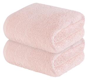 LIVARNO home Froté ručník, 50 x 100 cm, 2 kusy (světle růžová) (100363055002)