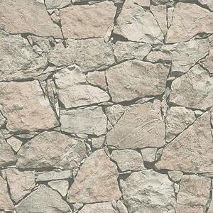 Vliesové tapety na zeď Wood´n Stone 95863-2, kámen štípaný světle hnědý, rozměr 10,05 m x 0,53 m, A.S.Création