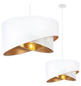 Závěsné svítidlo Asti Duo, 1x PVC/bílé textilní stínítko, (fi 45cm), g, w