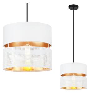 Závěsné svítidlo Asti, 1x PVC/bílé textilní stínítko, (fi 20cm), g, b