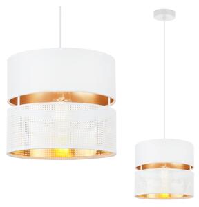 Závěsné svítidlo Asti, 1x PVC/bílé textilní stínítko, (fi 20cm), g, w