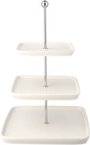 Silvercrest® Porcelánový etažér, 3patrový (hranatá) (100413747002)