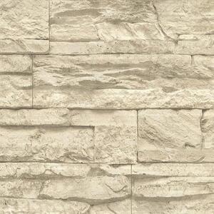 Vliesové tapety na zeď Wood´n Stone 707130, kámen béžový, rozměr 10,05 m x 0,53 m, A.S.Création