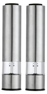 Silvercrest® Sada elektrických mlýnků na sůl nebo pepř, 2dílná, stříbrná (800013941)