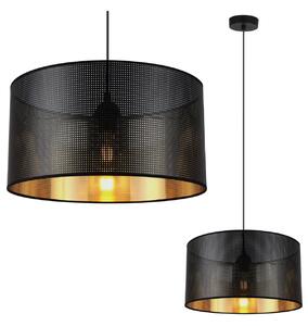 Závěsné svítidlo Asti0, 1x černé PVC stínítko, (fi 35cm), g, b