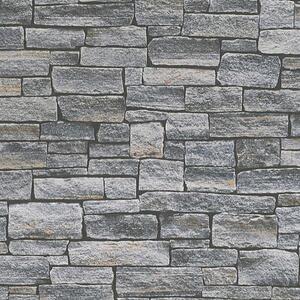 Vliesové tapety na zeď Wood´n Stone 95871-1, kámen skladaný šedo-hnědý, rozměr 10,05 m x 0,53 m, A.S.Création