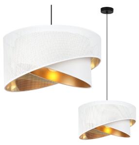 Závěsné svítidlo Asti Duo1, 1x PVC/bílé textilní stínítko, (fi 45cm), g, b