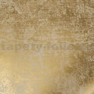 Vliesové tapety na zeď La Veneziana 53137, zlatá s metalickým efektem, rozměr 10,05 m x 0,53 m, MARBURG