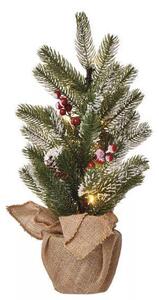 Vánoční dekorační zasněžený stromeček s LED osvětlením, teplá bílá, 3xAA, 52cm, časovač