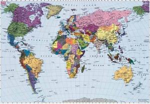 Fototapeta World Map, rozměr 254 cm x 184 cm, fototapety KOMAR 4-050