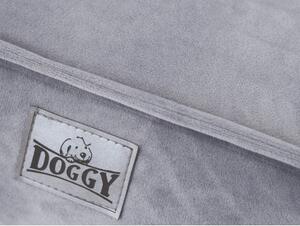 Pelíšek pro psa DOGGY CHAMPION L samet, šedý