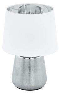 Moderní stolní lampa MANALBA 1, 1xE14, 40W, stříbrnobílá