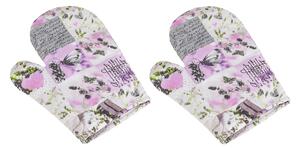 Bellatex Kuchyňská chňapka 2ks 28x18 cm Patchwork Lila, Šedá, Bílá