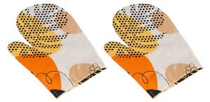 Bellatex Kuchyňská chňapka 2ks 28x18 cm Oblázky Oranžová, Béžová, Bílá