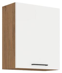 KONDELA Horní skříňka, dub lancelot / bílá extra vysoký lesk HG, VEGA 60 G-72 1F