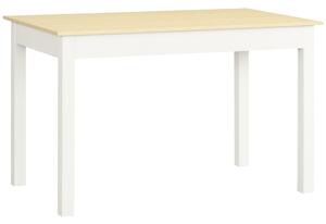 HOMCOM Jednoduchý Jídelní Stůl pro 4-6 Osob, Obdélníkový Moderní Kuchyňský Stůl s Dřevěnou Melaminovou Deskou, Nosnost 50 kg, Dub a Bílá | Aosom