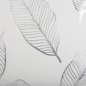 Sada 2 dekorativních polštárů motív listů 45 x 45 cm bíla stríbrná FREESIA