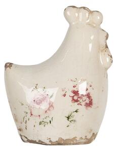 Dekorace vintage kohoutek s růžemi Rose – 9x6x11 cm