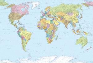 Fototapeta World Map, rozměr 368 cm x 248 cm, fototapety mapa světa, KOMAR XXL4-038