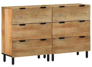 Příborníky 2 ks hnědé 60x33x75 cm Masivní dřevo Mango 3310004