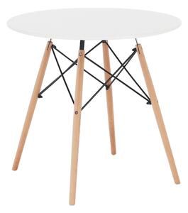 KONDELA Jídelní stůl, bílá / buk, průměr 60 cm, Gamin NEW 60