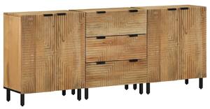 3 kusy příborníků hnědé 60x33x75 cm Masivní dřevo Mango 3310005