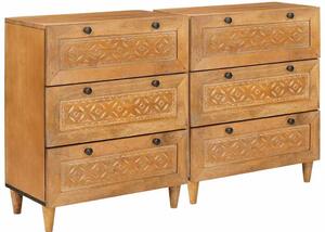 Servírovací skříň 2 ks 120 x 33,5 x 75 cm Hnědá 3310064