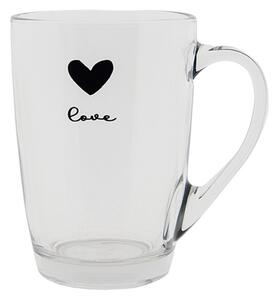 Skleněný hrnek se srdíčkem Love Birds – 300 ml