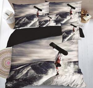 7dílné 3D povlečení – Snowboardista ve vzduchu – 140x200 cm