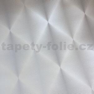 Vliesové tapety na zeď PRISME A22001, 3D abstrakt moderní bílo-krémový, rozměr 10,05 m x 0,53 m, DECOPRINT