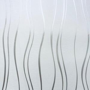 Vliesové tapety na zeď 03561-29, rozměr 10,05 m x 0,53 m, vlnovky stříbrné na bílém podkladu, Erismann