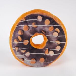 Dekorační polštář Donut s čokoládovými kousky – tmavý