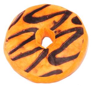 Polštář Donut s tygrovanou čokoládovou polevou – oranžový