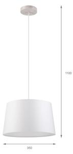 Lustr na lanku AIDA 1xE27/60W/230V pr. 35 cm dub/bílá