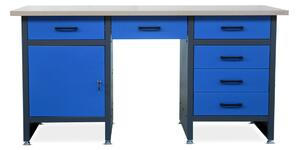 JAN NOWAK Pracovní stůl FRANK se zásuvkami: antracitově modrý