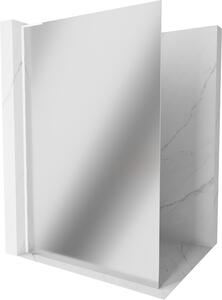 Mexen Kioto L, sprchová zástěna Walk-In 70 x 200 cm, 8mm sklo vzor zrcadlo, bílý profil, 800-070-103-20-50