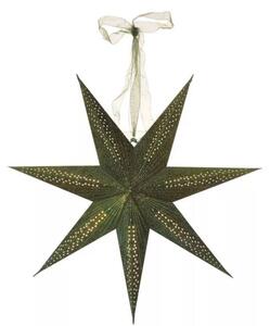 Závěsná vánoční papírová hvězda papírová, 1xE14, 60cm, zelená