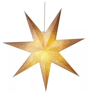 Závěsná vánoční papírová hvězda papírová, 1xE14, 60cm, zlatá se třpytkami na okrajích