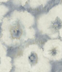 Modro-béžová květinová vliesová tapeta na zeď, EV3964, Candice Olson Casual Elegance, York