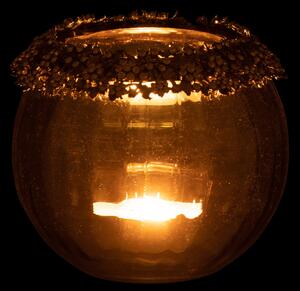 Zlatý svicen na čajovou svíčku se zdobením a kamínky Volve L - Ø 14*14cm