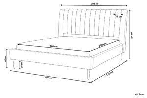 Sametová postel 180 x 200 cm, broskev MARVILLE