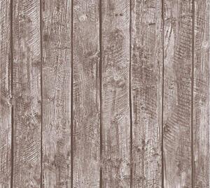 Dětské vliesové tapety na zeď Little Stars 35841-1, rozměr 10,05 m x 0,53 m, dřevěné desky hnědé, A.S.Création