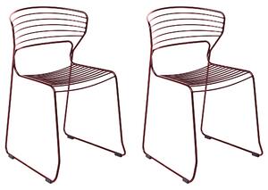 Sada 2 zahradních židlí PISTOIA Kov Červená